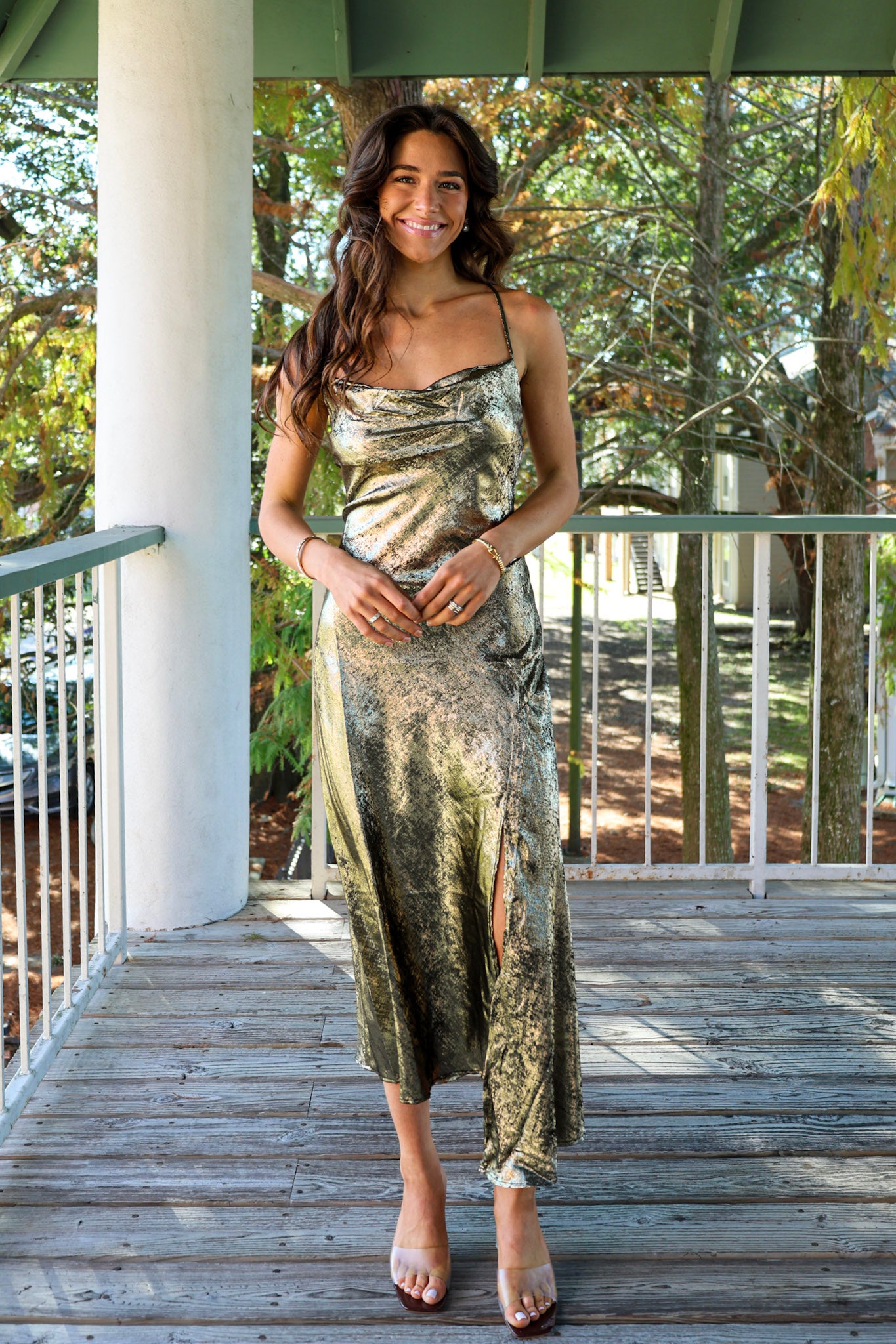 ASTR Gaia Midi Dress - Gold Rodo Boutique ASTR Gaia Midi Dress - Gold Rodo Boutique