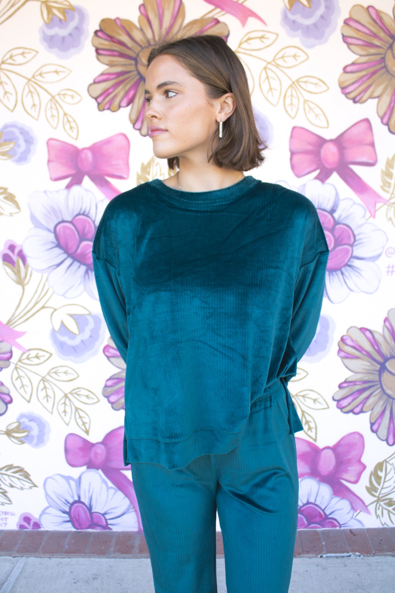 Green Velour Top