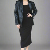 Faux Leather Black Blazer