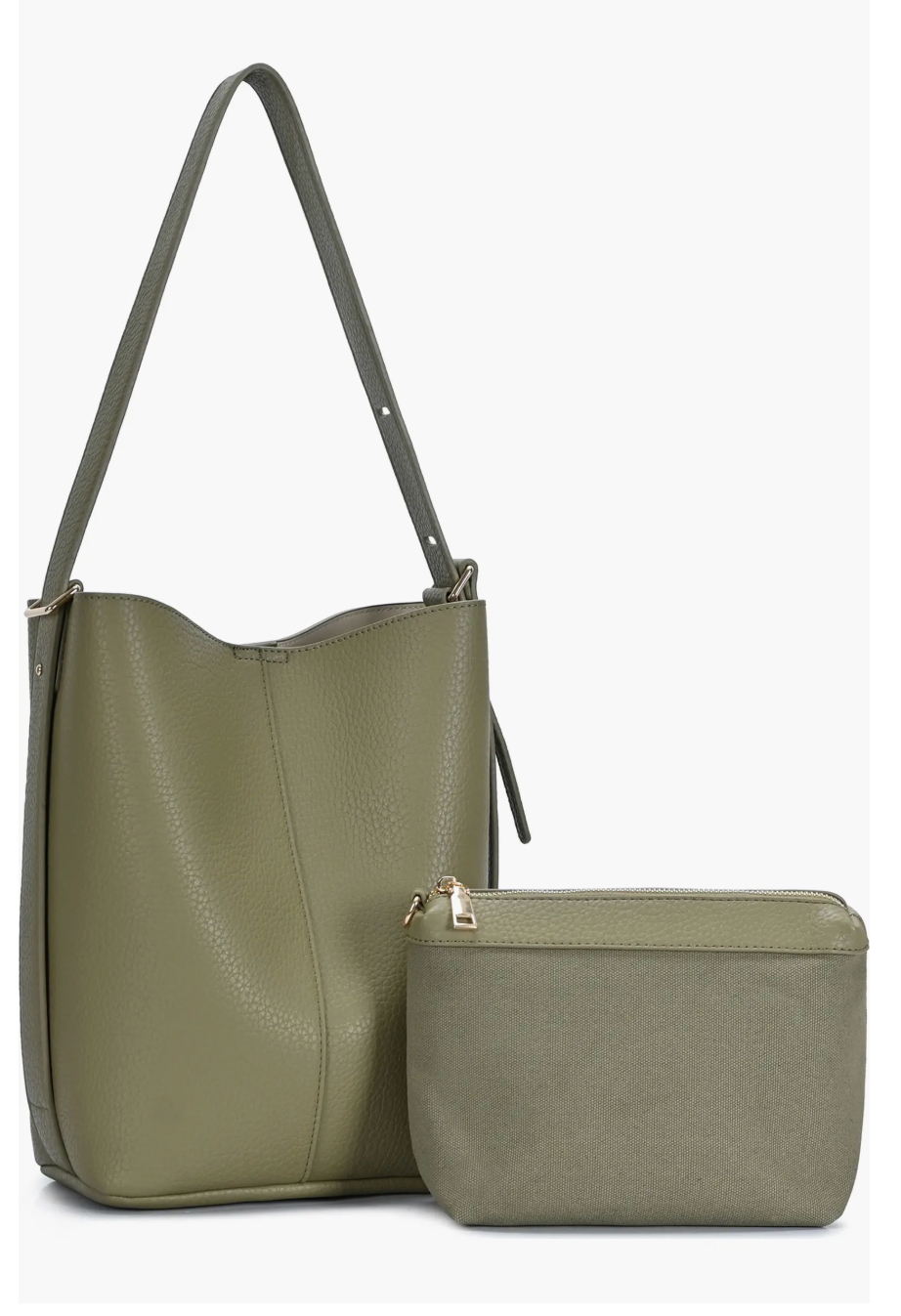 Faux Leather Hobo Bucket by Rachel Zoe - Green Color