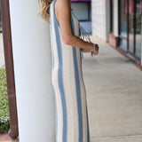 Adeline Stripe Midi Dress