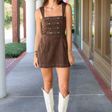 Bethany Skort Romper - Amanda Uprichard with a double-breasted button front at Rodéo Boutique