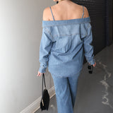 Denim Off Shoulder Top