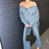 Denim Off Shoulder Top