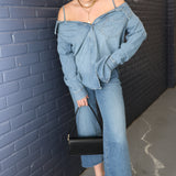 Denim Off Shoulder Top