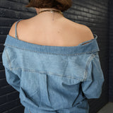 Denim Off Shoulder Top