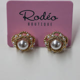 Golden Woven Pearl Earring