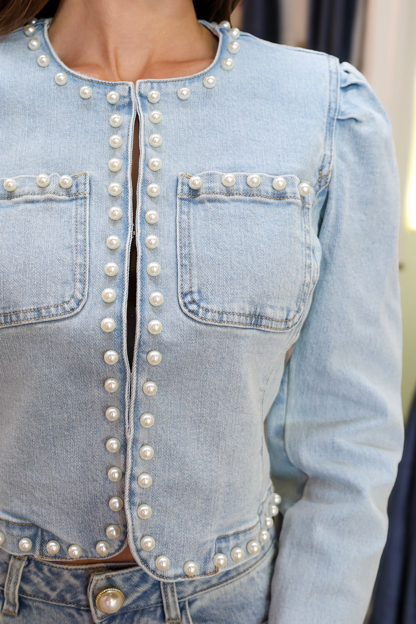Emilie Pearl Denim Jacket