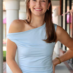 Fraise Top, NIA  asymmetrical one-shoulder design paired with the Bart Skort 