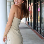 Micro Shorts, NIA tailored mid rise and Matching Grainge top