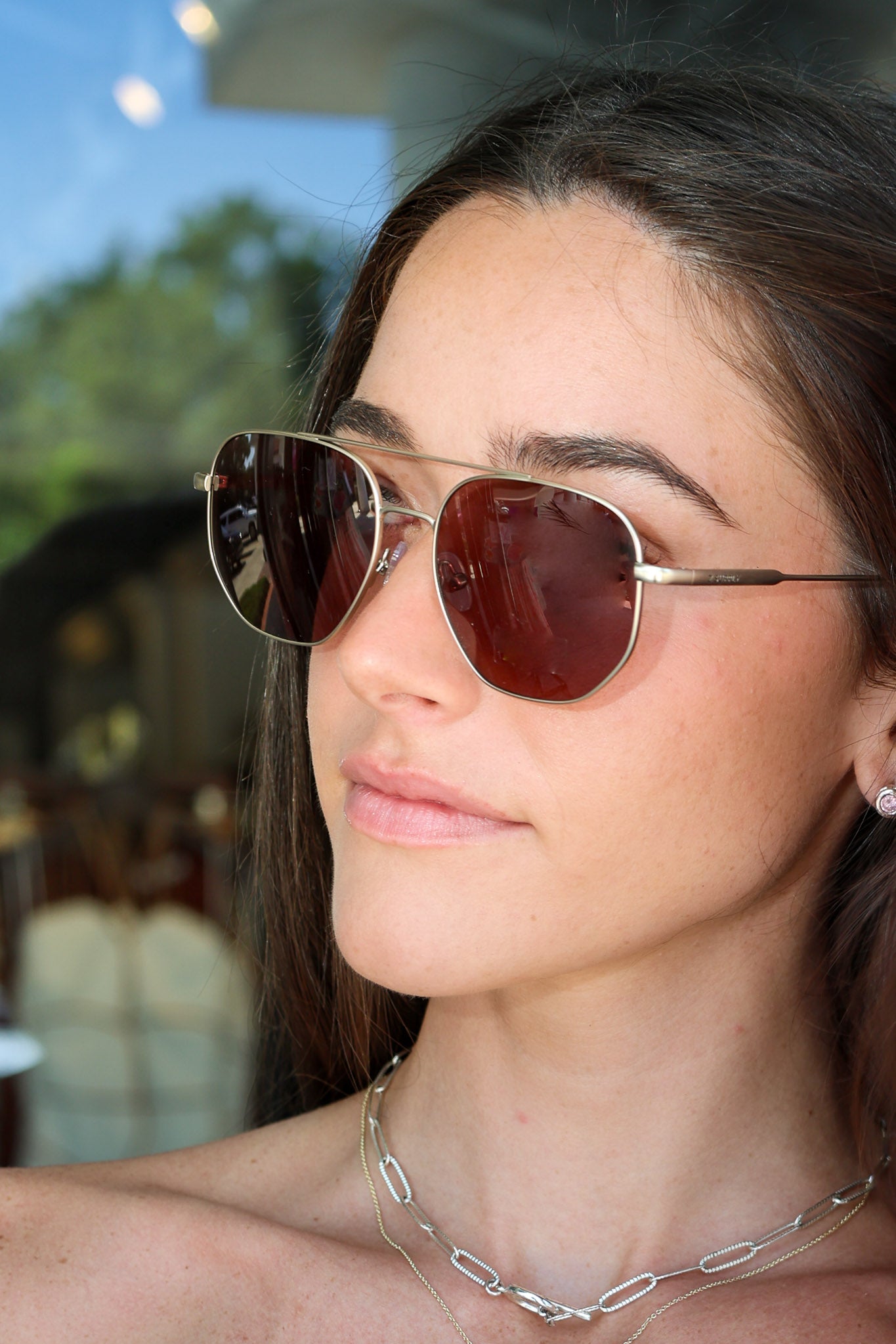 Z Supply Highway Sunglasses - Satin Gold - Brown