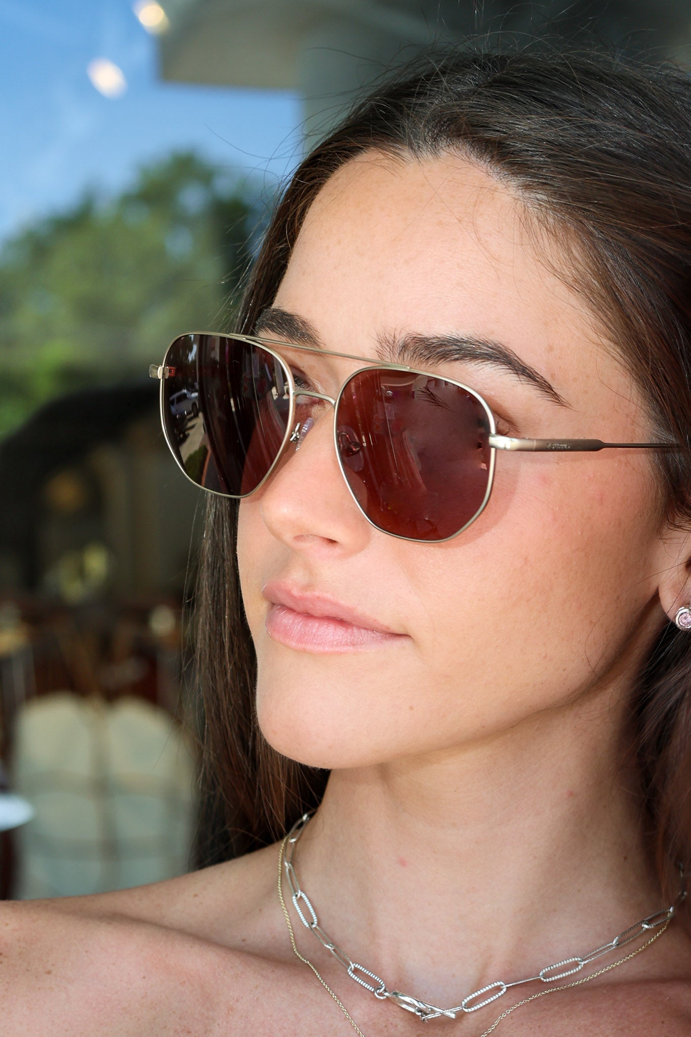 Z Supply Highway Sunglasses - Satin Gold - Brown