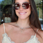 Z Supply Highway Sunglasses - Satin Gold - Brown