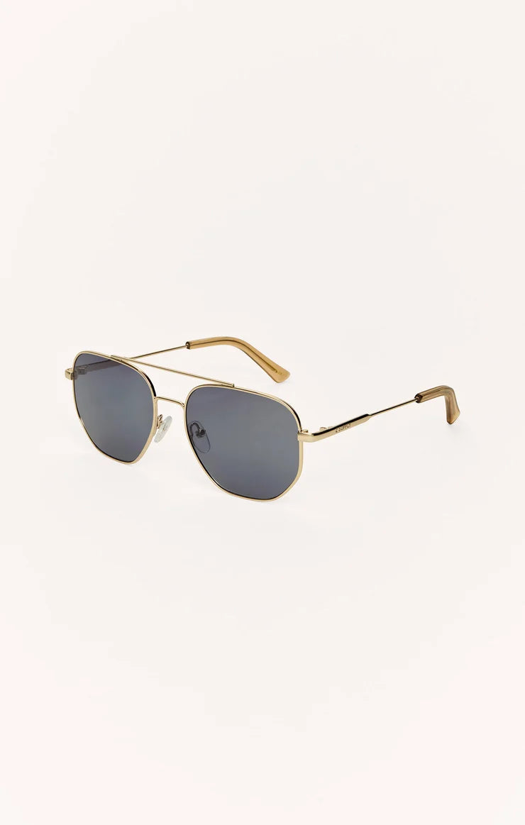 Z Supply Highway Sunglasses - Gold - Grey