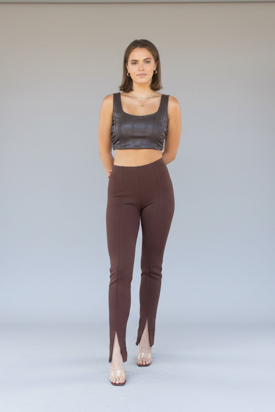 Brown Split leg Pant