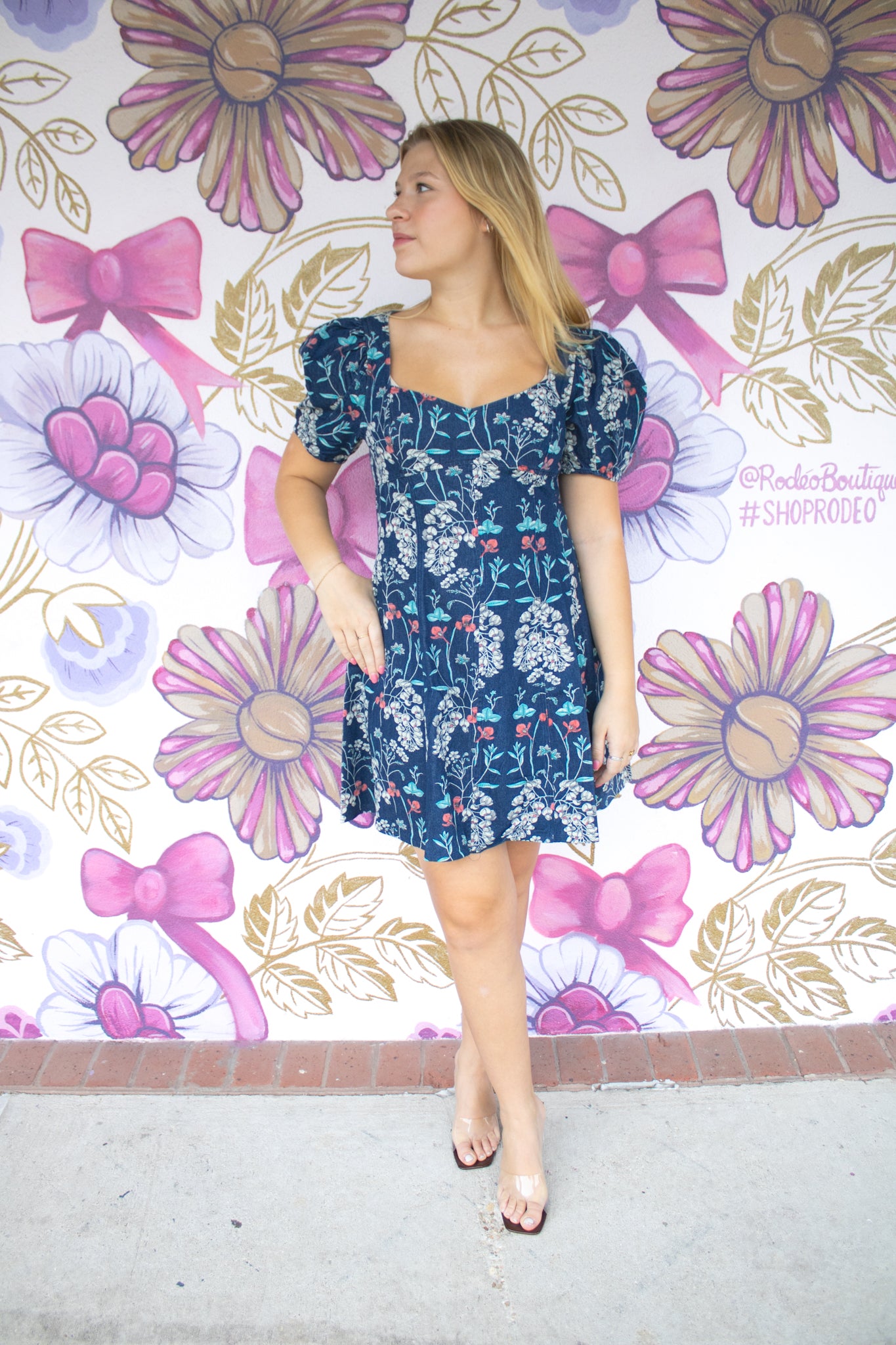 Floral Denim Dress