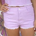 Lavender Denim Shorts