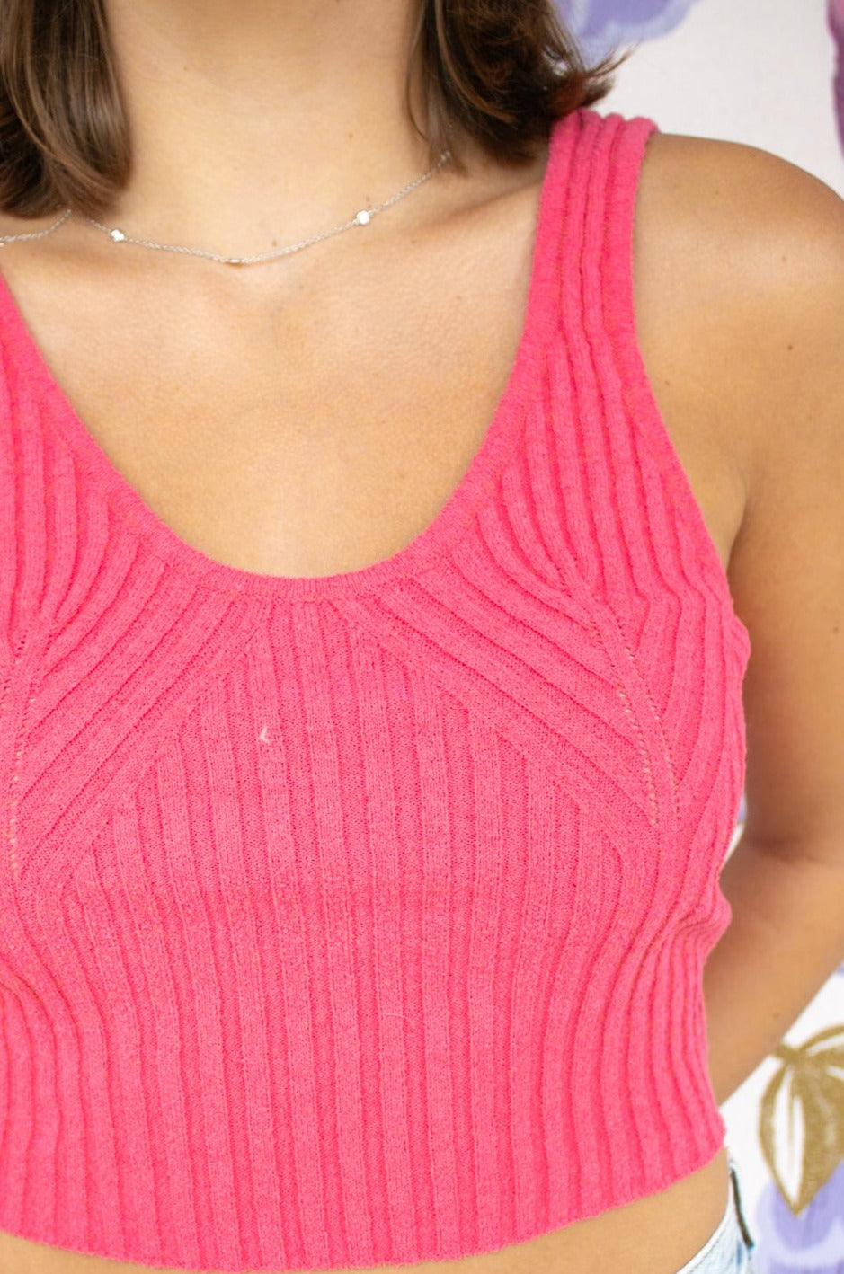 Ribbed knit tank crop top