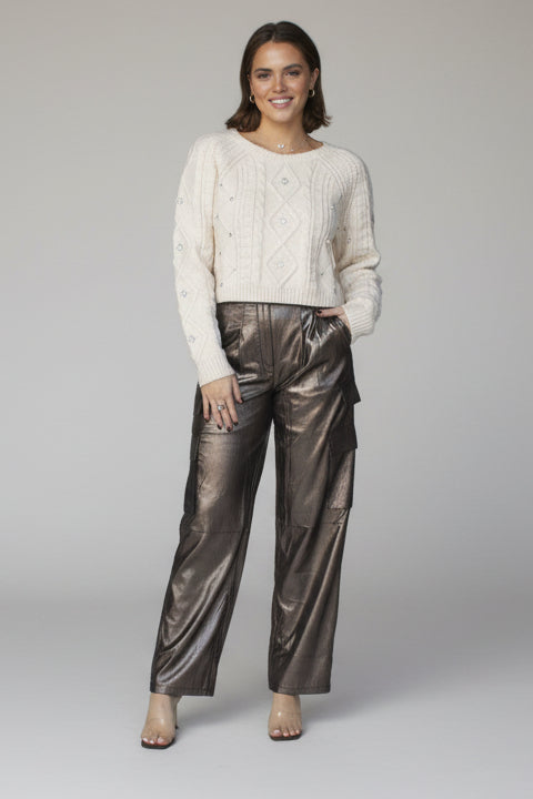 Metallic Cargo Pants