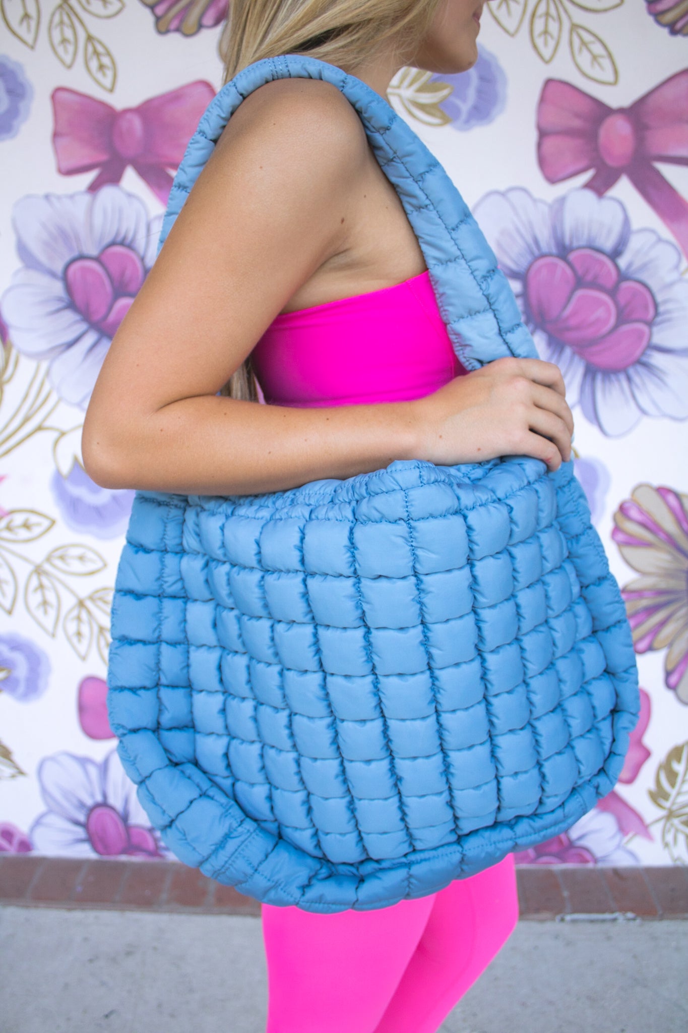 Quilted Carryall - Blue