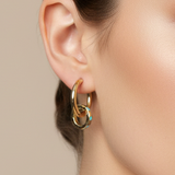 Golden Double Hoop Earring