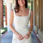 Isabella Dress, Amanda Uprichard a ivory jacquard floral pattern