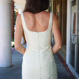 Isabella Dress, Amanda Uprichard a ivory jacquard floral pattern