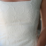 Isabella Dress, Amanda Uprichard a ivory jacquard floral pattern