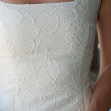 Isabella Dress, Amanda Uprichard a ivory jacquard floral pattern