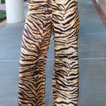 Satin Tiger Print Pants