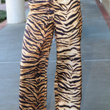 Satin Tiger Print Pants