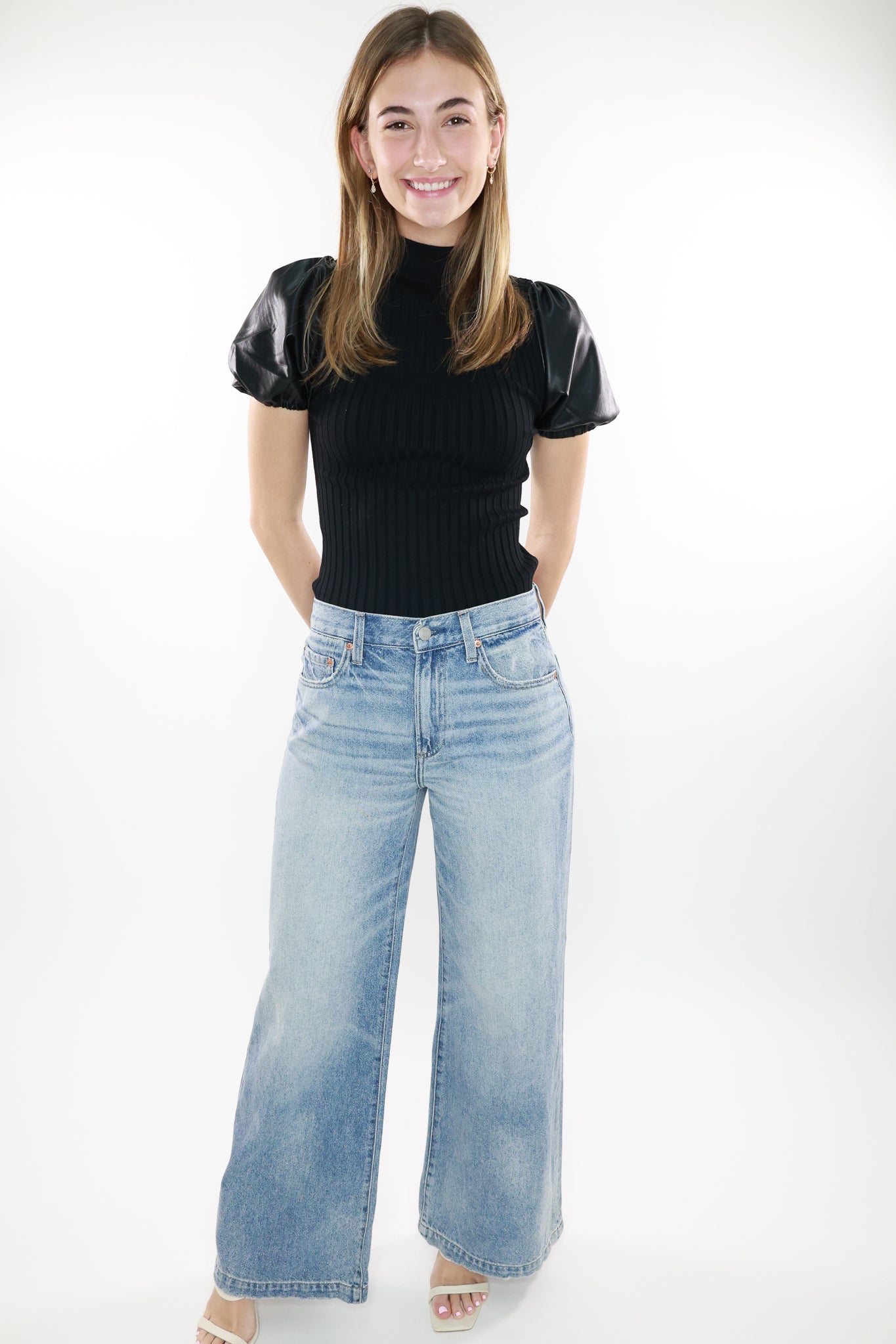 Jadyn Low Slung Palazzo Jeans