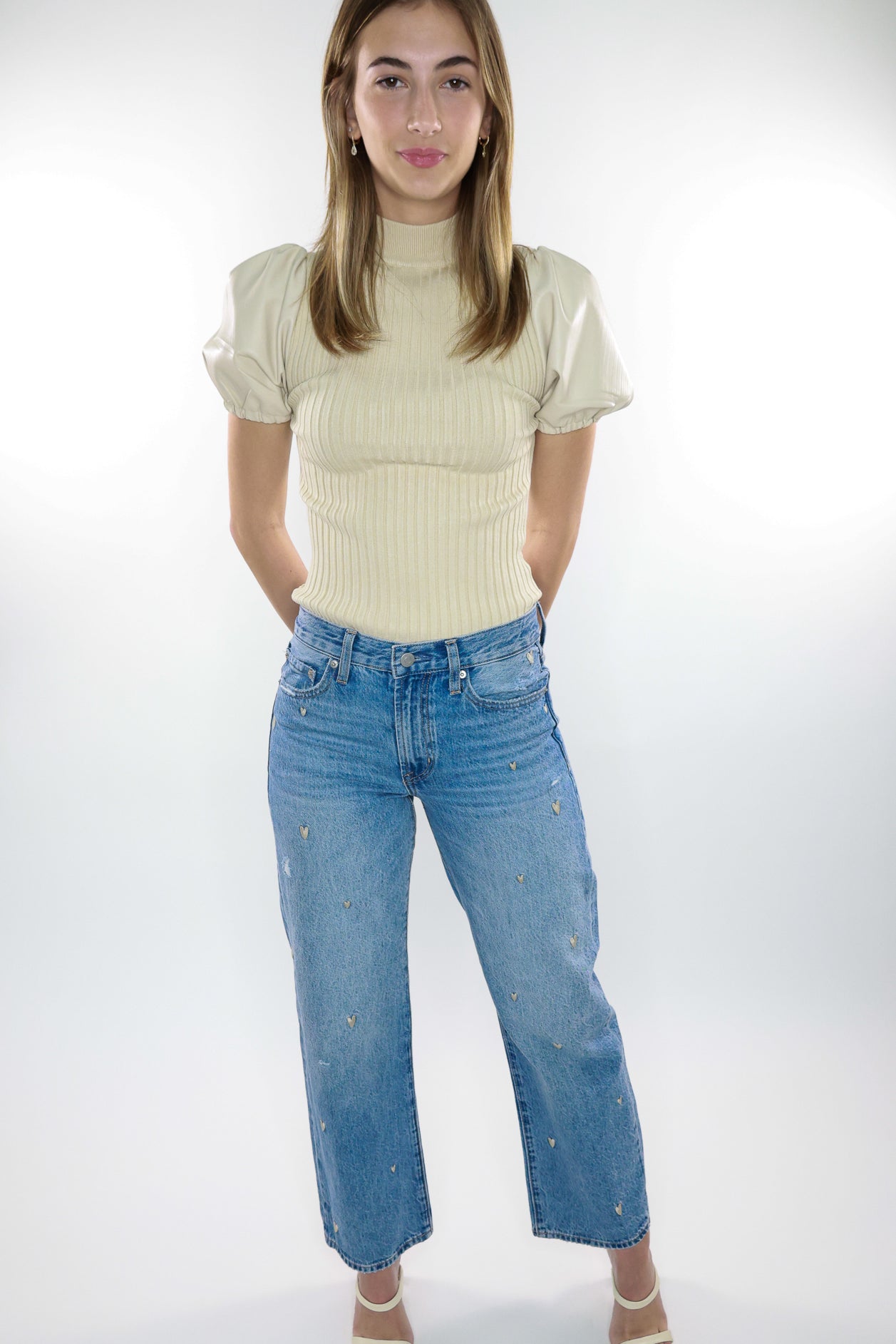 Lexi Mid Rise Bowed Jeans