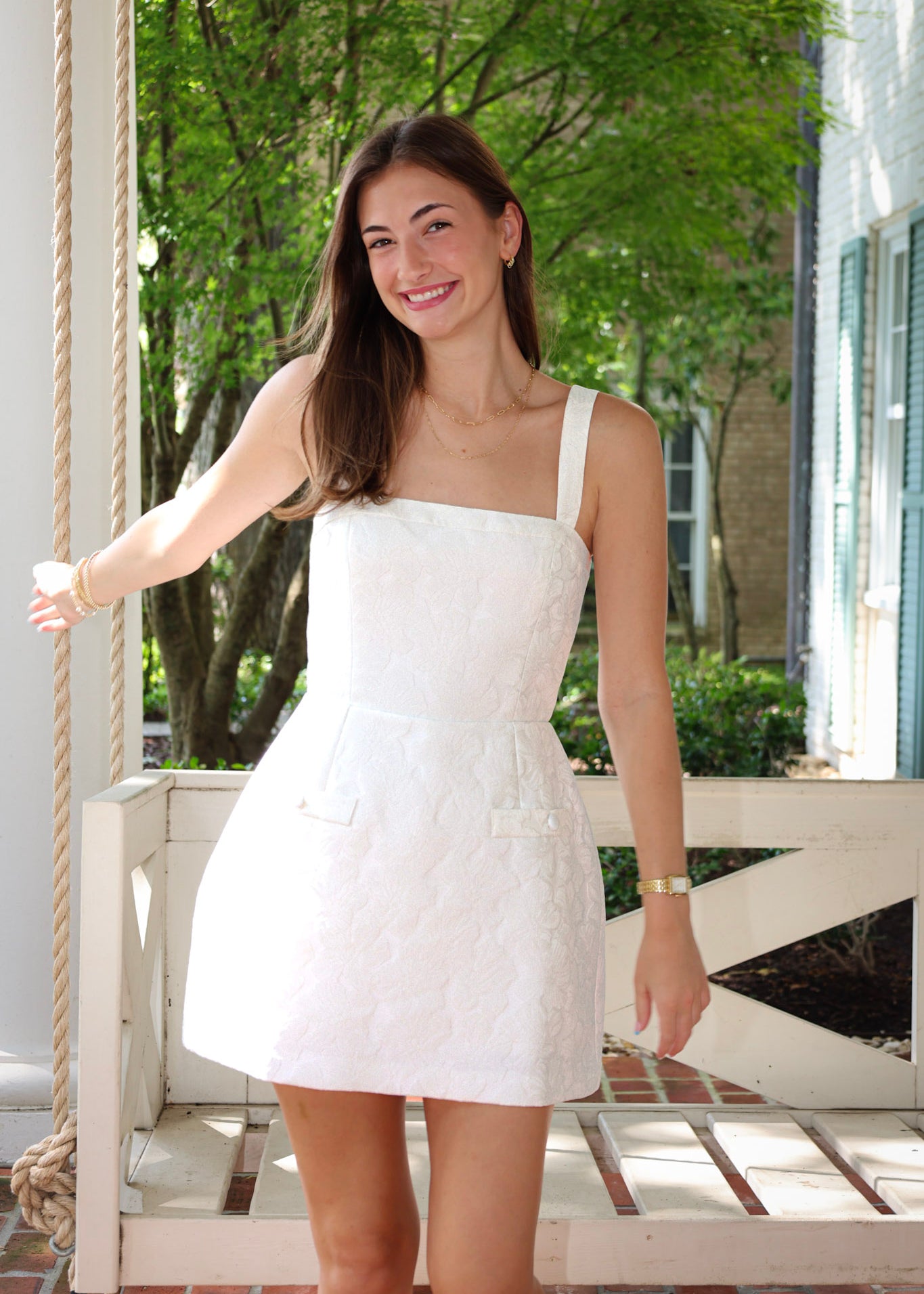 Martini Romper Dress Amanda Uprichard White Jacquard