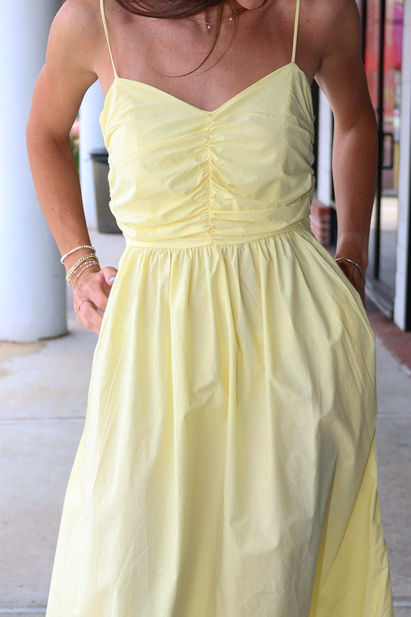 Maubois yellow midi dress by Deluc 