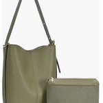 Faux Leather Hobo Bucket by Rachel Zoe - Green Color