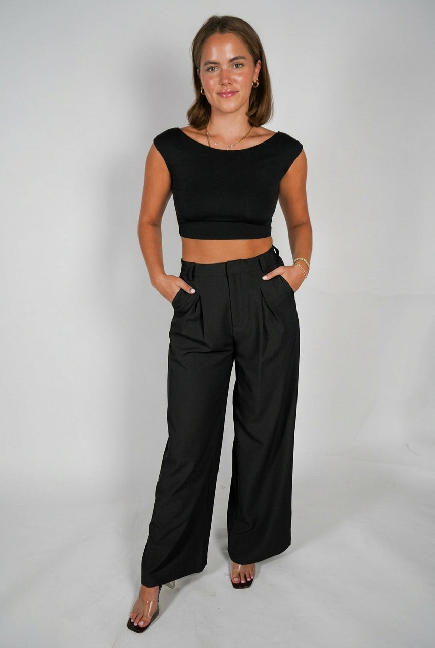 pleated high waited trousers