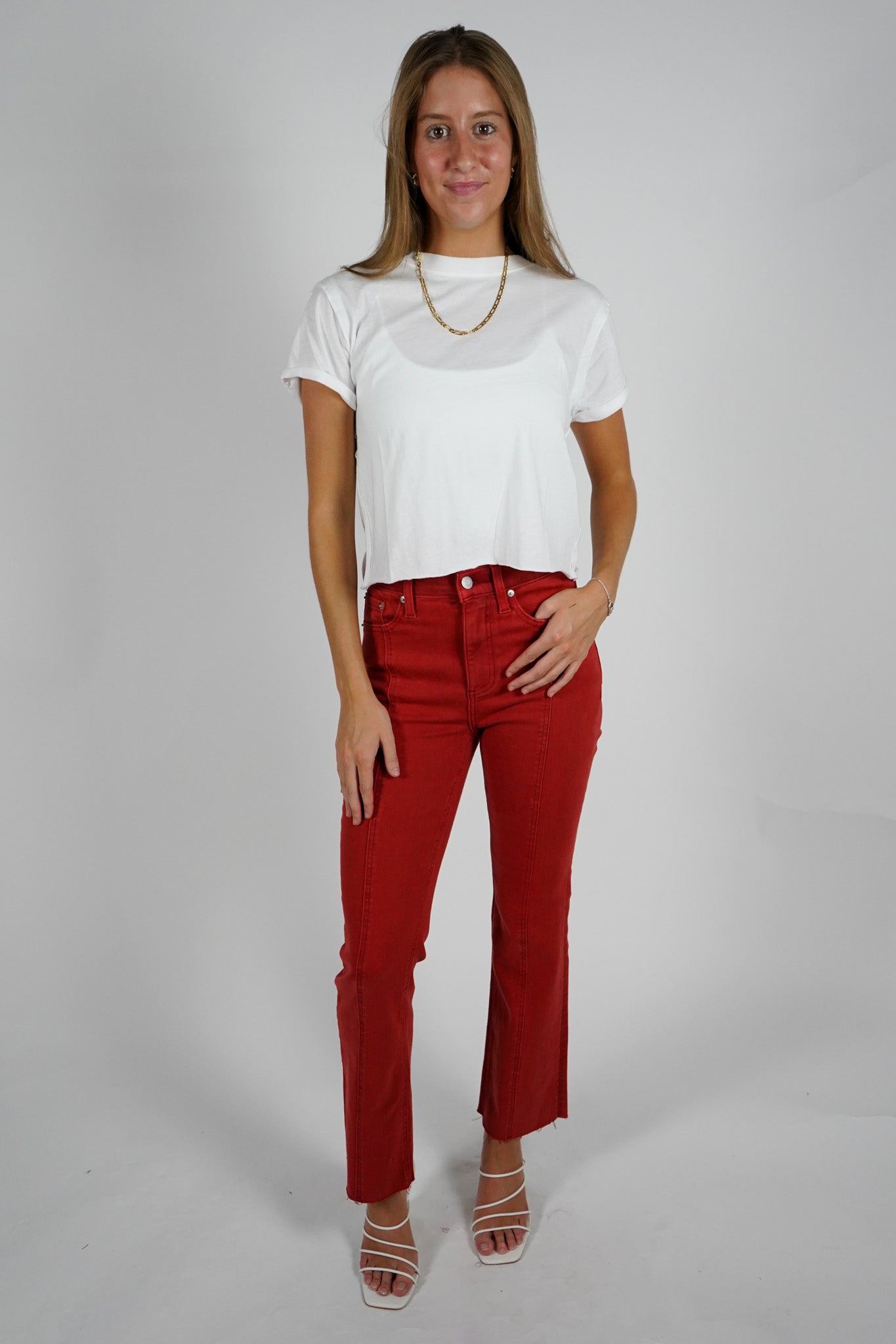 Lennon Seamed High Rise Crop