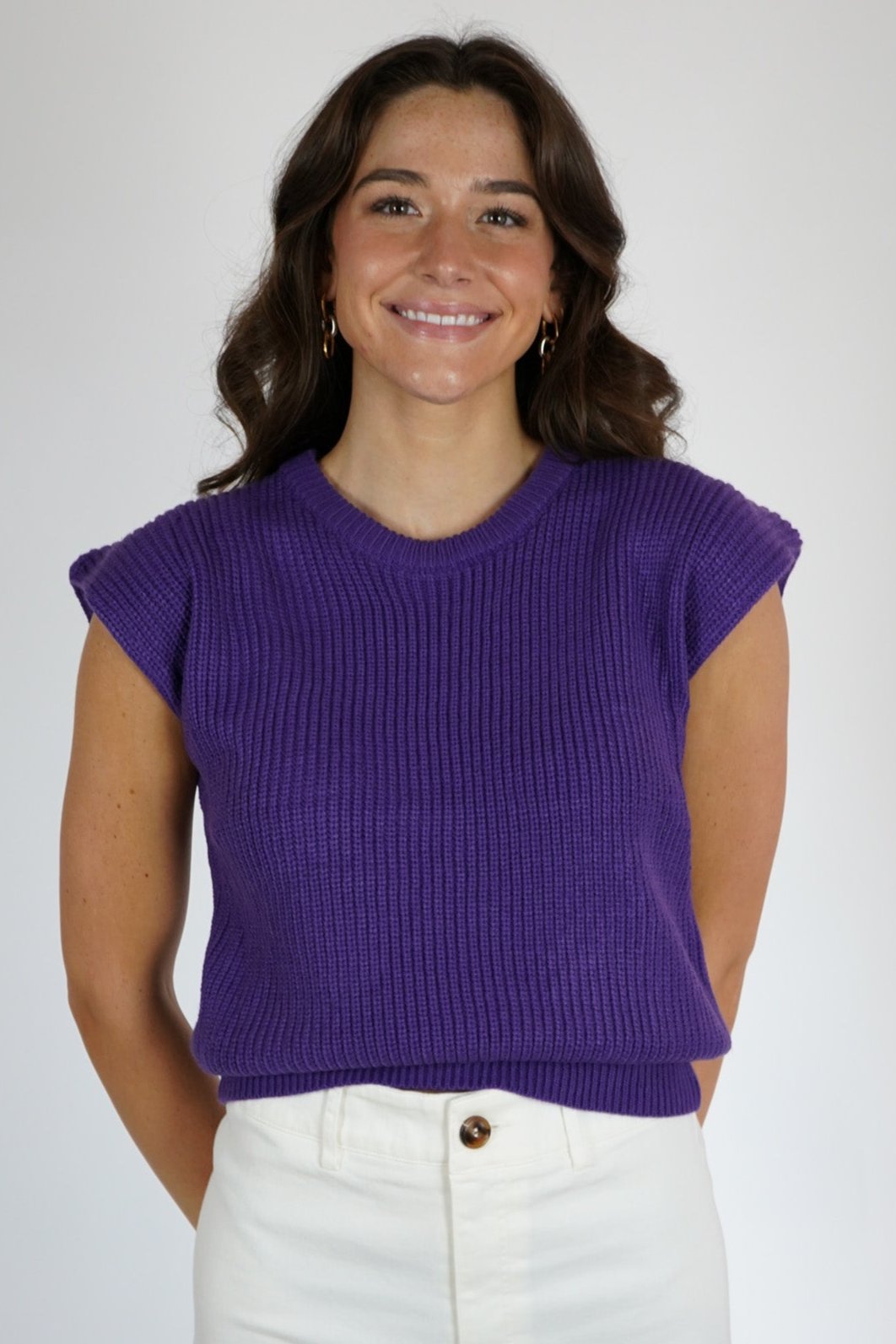 Sleeveless Purple Sweater