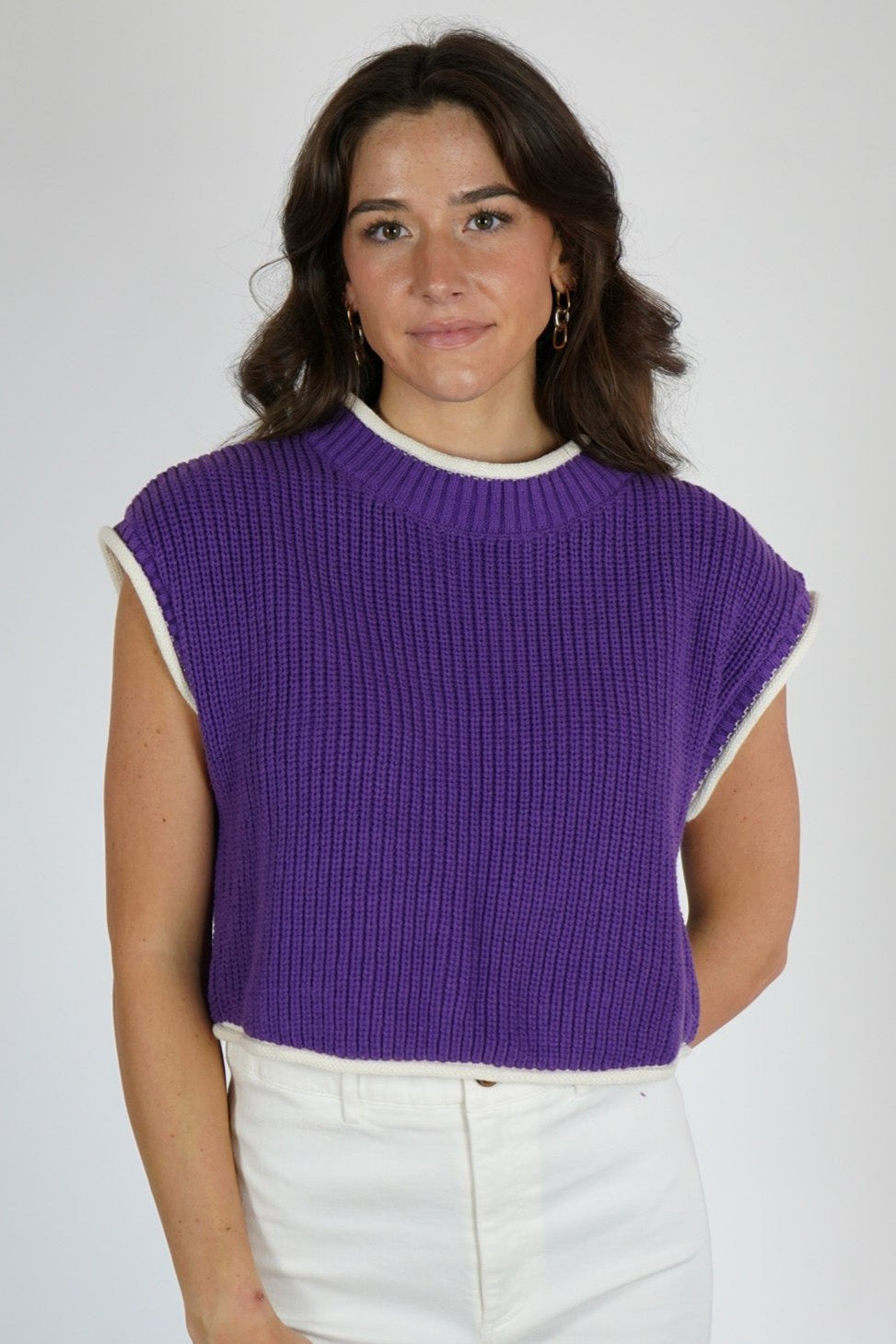 Purple Sleeveless Sweater