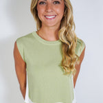 Green Sleeveless Knit Top