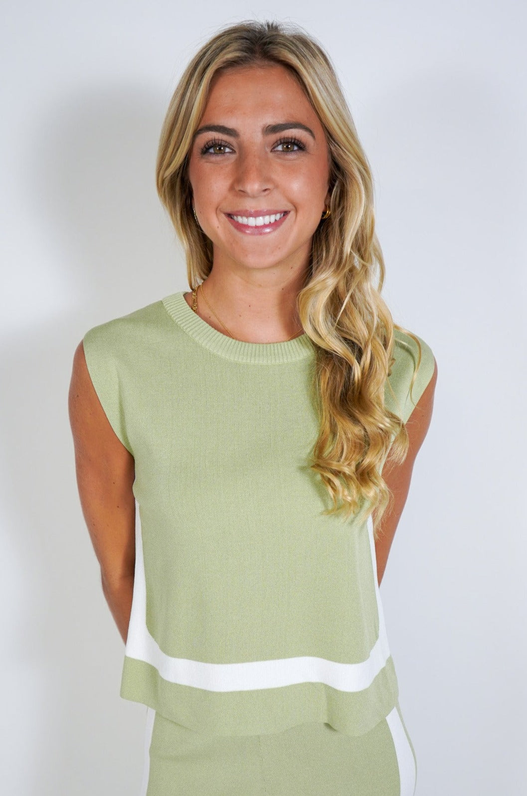 Green Sleeveless Knit Top