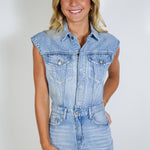 Denim Sleeveless Romper