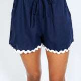 Navy Shorts Ric Rac Trim