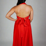 Back of Red Midi Dress