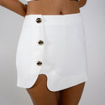 Ivory Skort Silver Buttons