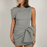 Gray off Shoulder Mini Dress