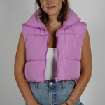 Pink Puffer Vest Cropped