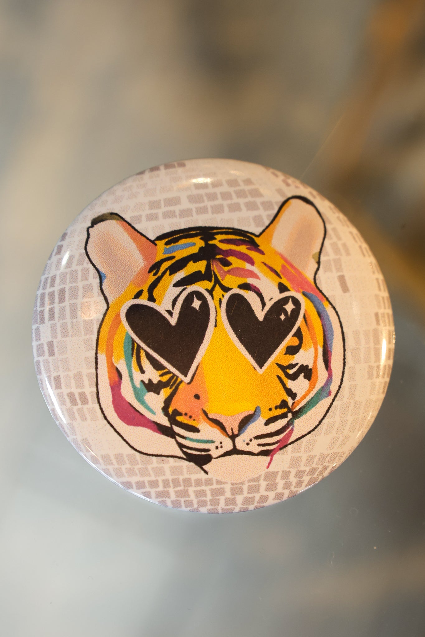 Game Day Button - Disco Tiger