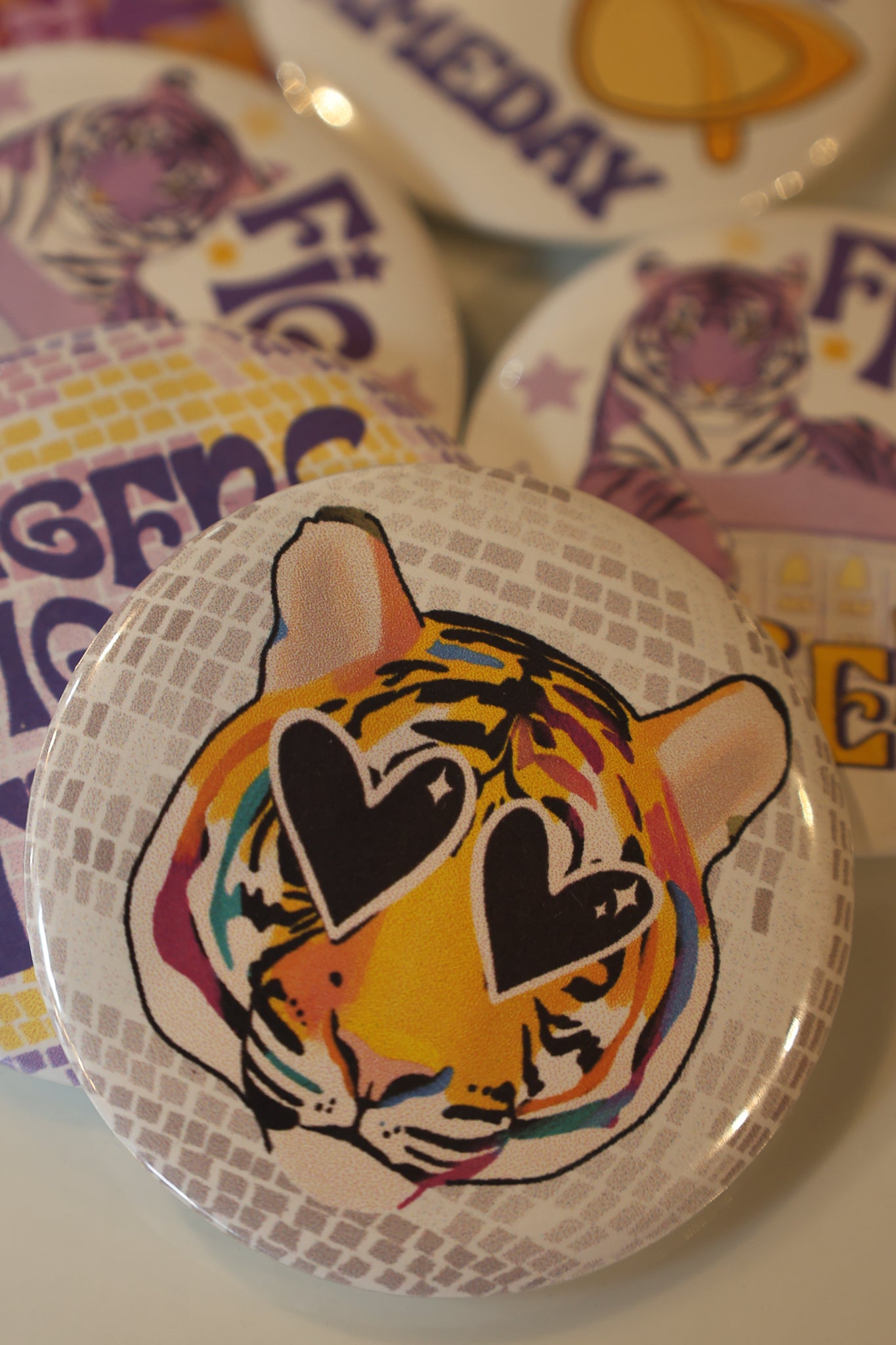 Game Day Button - Disco Tiger